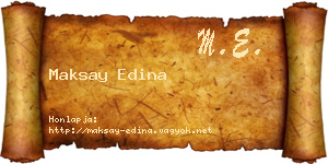 Maksay Edina névjegykártya