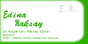 edina maksay business card